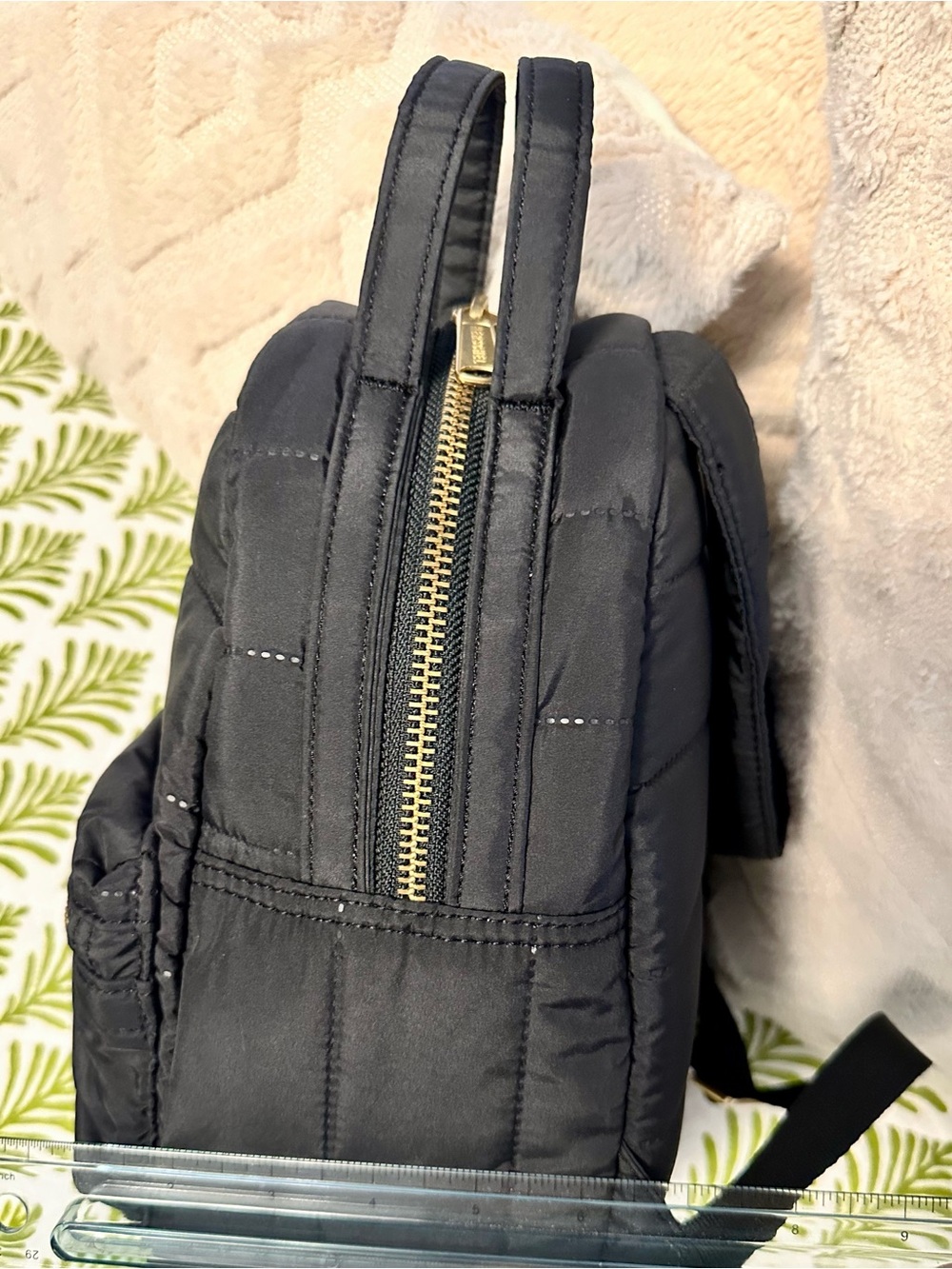 Herschel Supply Company Black Quilted Mini Backpack with Gold Zipper - Picture 3 of 8